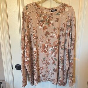 HEIMISH USA Floral Long Sleeve Top - Brown and Green